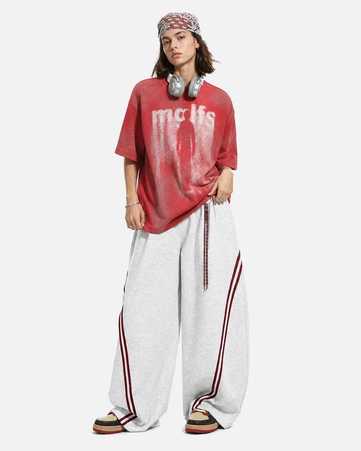 Gothic Letter Print Cotton T-Shirt | Flation Streetwear