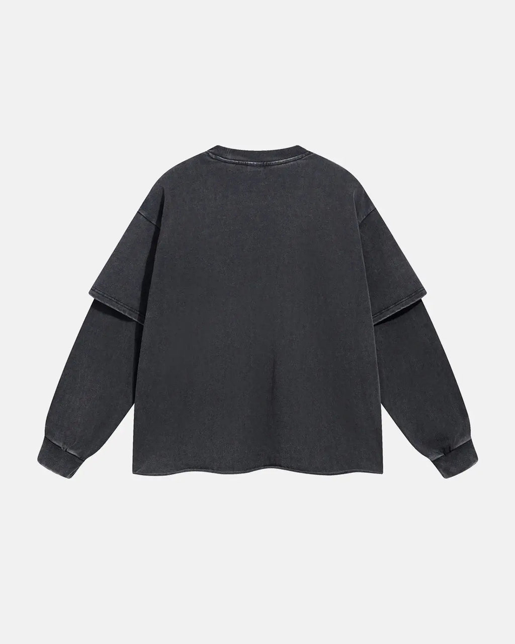 Black Acid Wash Layered Tees | Flation Streetwear