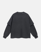 Black Acid Wash Layered Tees | Flation Streetwear