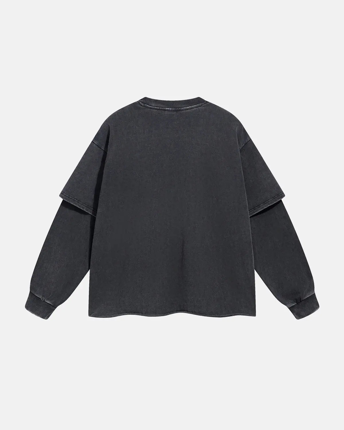 Black Acid Wash Layered Tees | Flation Streetwear
