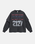 Black Acid Wash Layered Tees | Flation Streetwear
