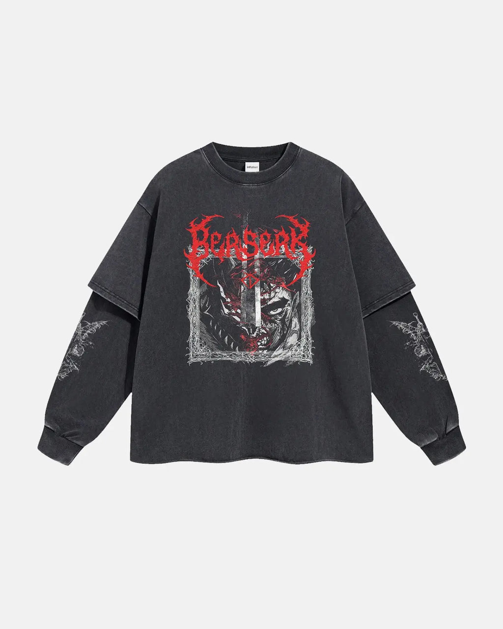Graphic Distressed Acid Wash Layered Tshirts  | Flation Streetwear