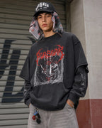 Graphic Distressed Acid Wash Layered Tshirts  | Flation Streetwear