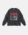 Graphic Distressed Acid Wash Layered Tshirts  | Flation Streetwear