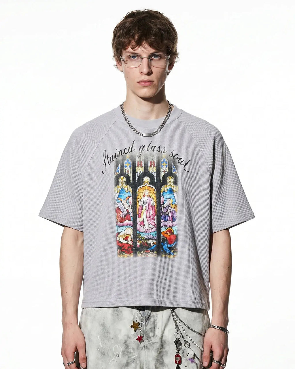 Washed Graphic Boxy Waffle T-Shirt | Flation Streetwear