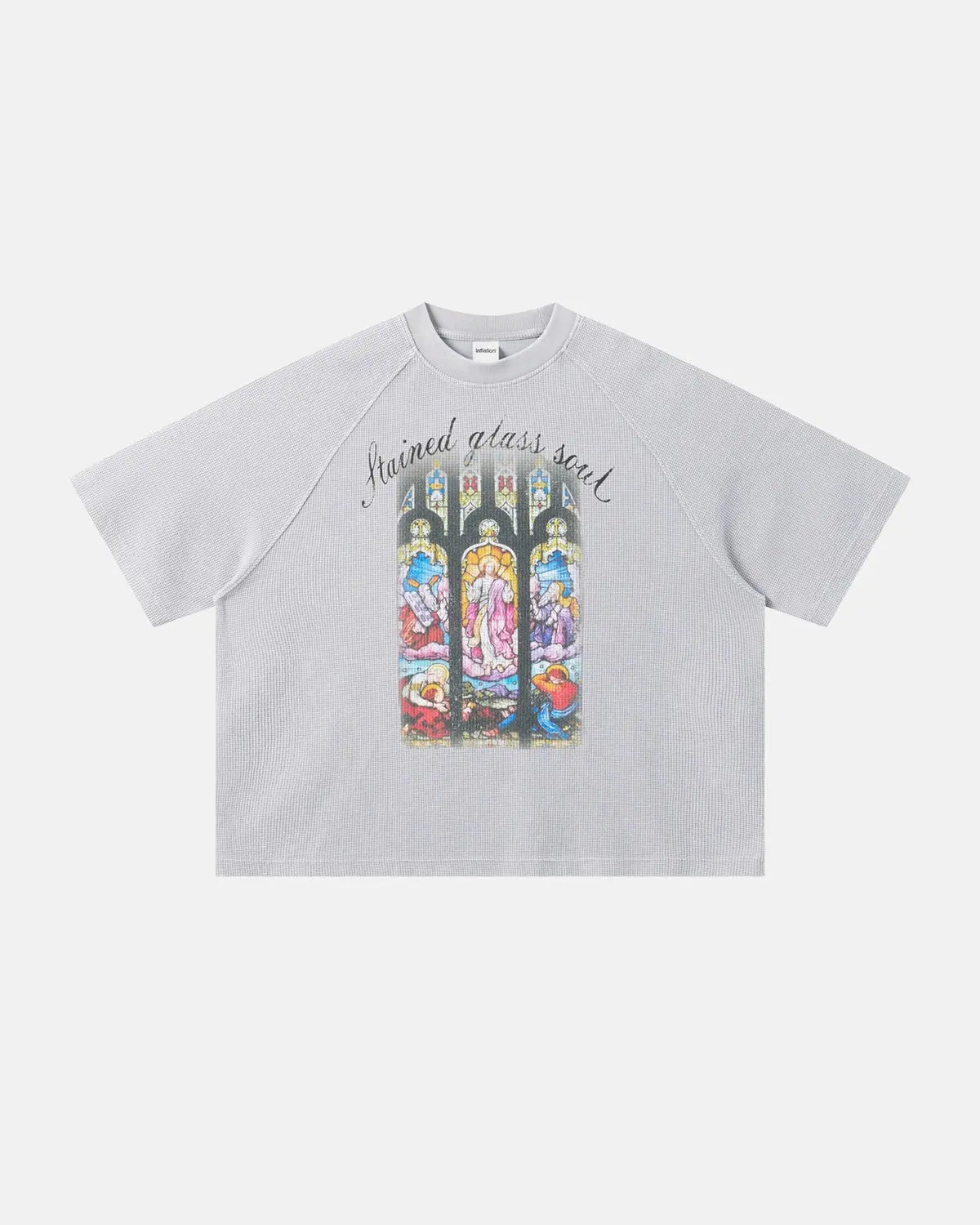 Washed Graphic Boxy Waffle T-Shirt | Flation Streetwear