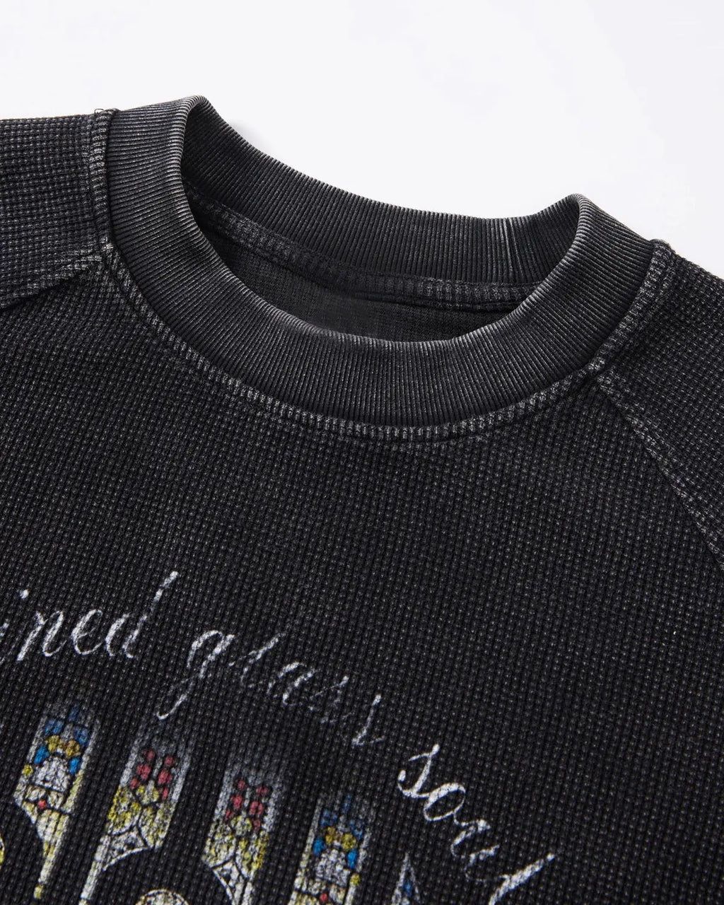 Washed Graphic Boxy Waffle T-Shirt | Flation Streetwear