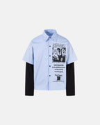 Striped Graphic Layered Long-Sleeve Shirt | Flation Streetwear
