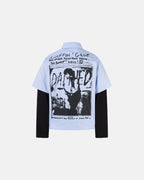 Striped Graphic Layered Long-Sleeve Shirt | Flation Streetwear