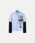 Striped Graphic Layered Long-Sleeve Shirt | Flation Streetwear