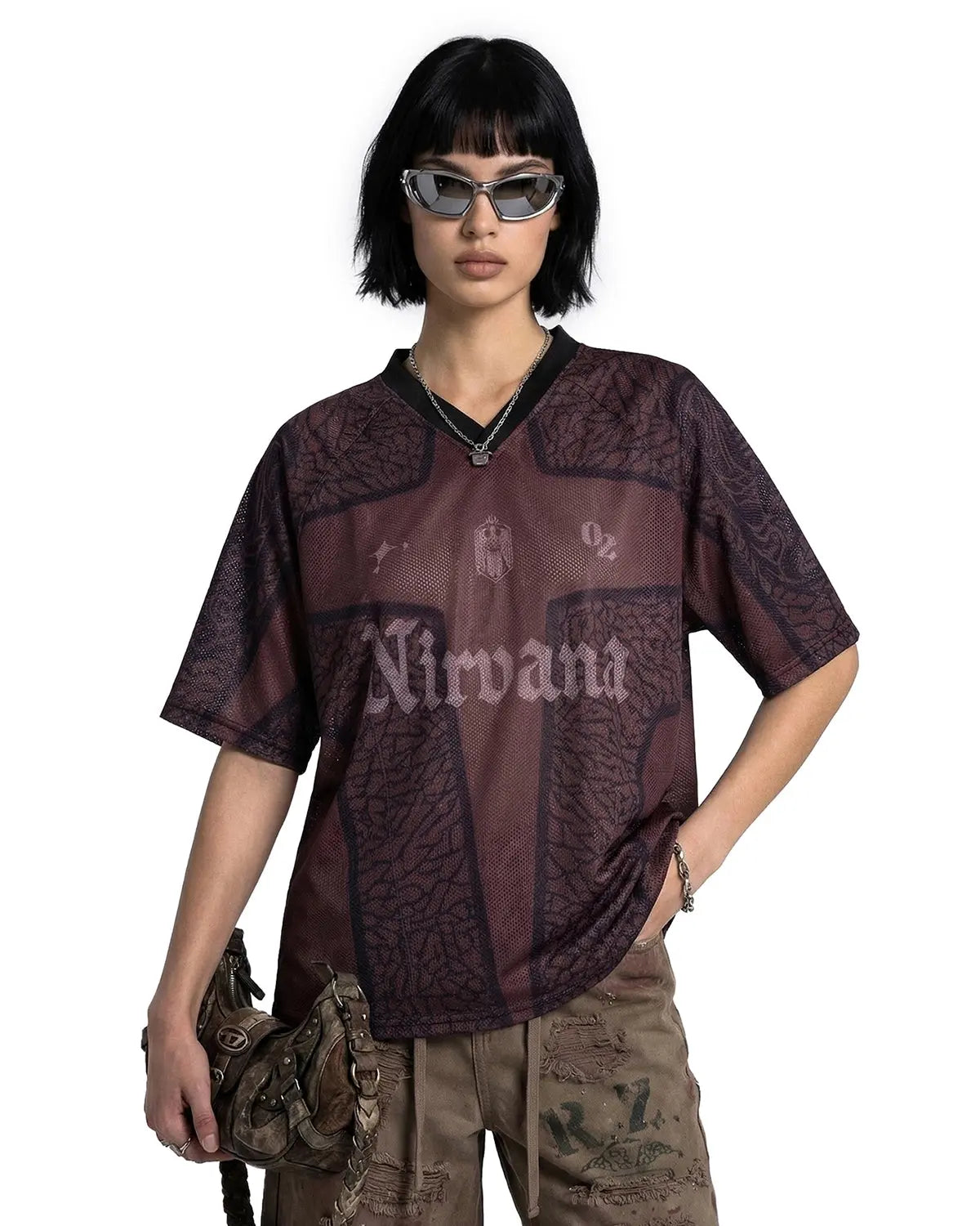 Tribal Pattern Mesh Jersey | Flation Streetwear