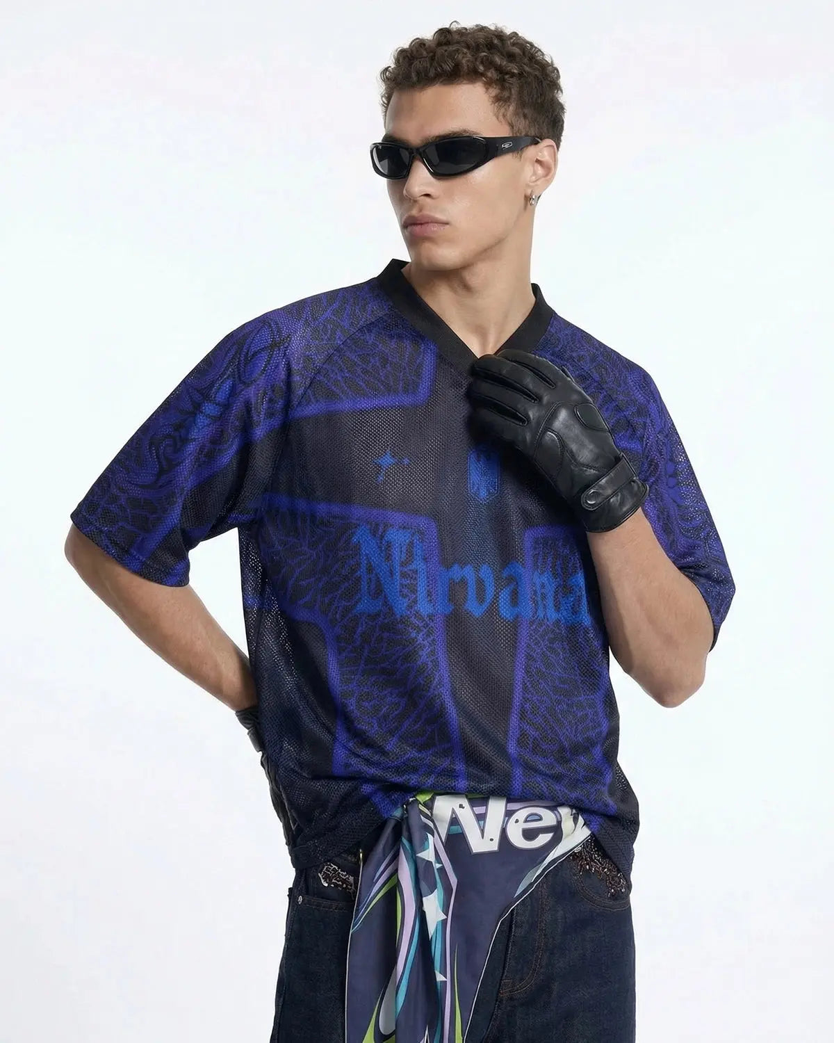 Tribal Pattern Mesh Jersey | Flation Streetwear