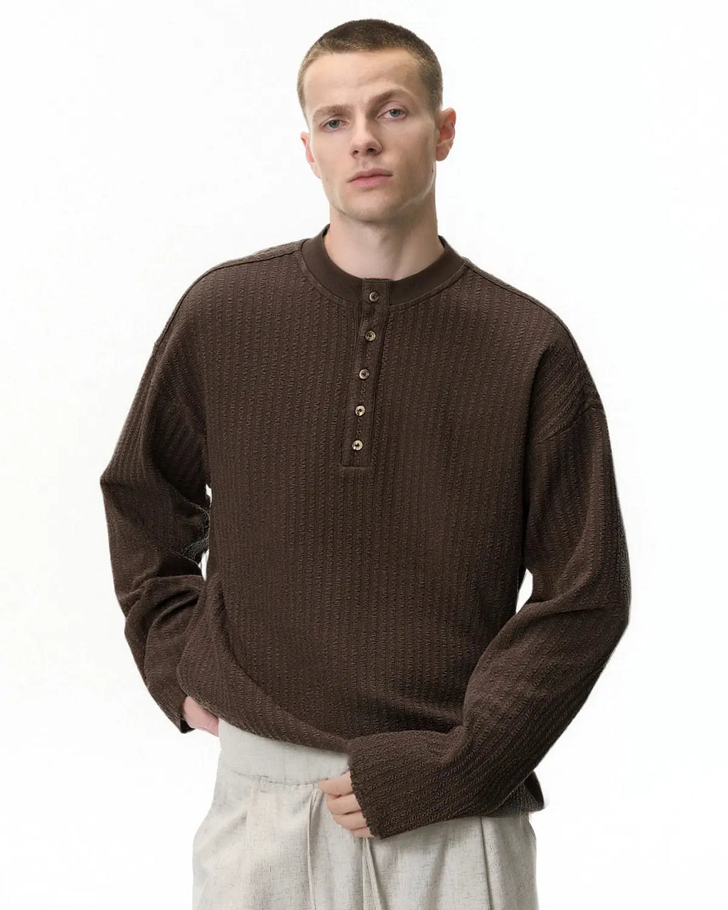 Old Money Style Henley Long Sleeve Tees | Flation Streetwear