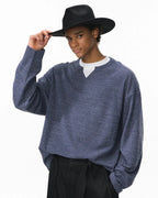 V-neck Long Sleeve Waffle Tees | Flation Streetwear