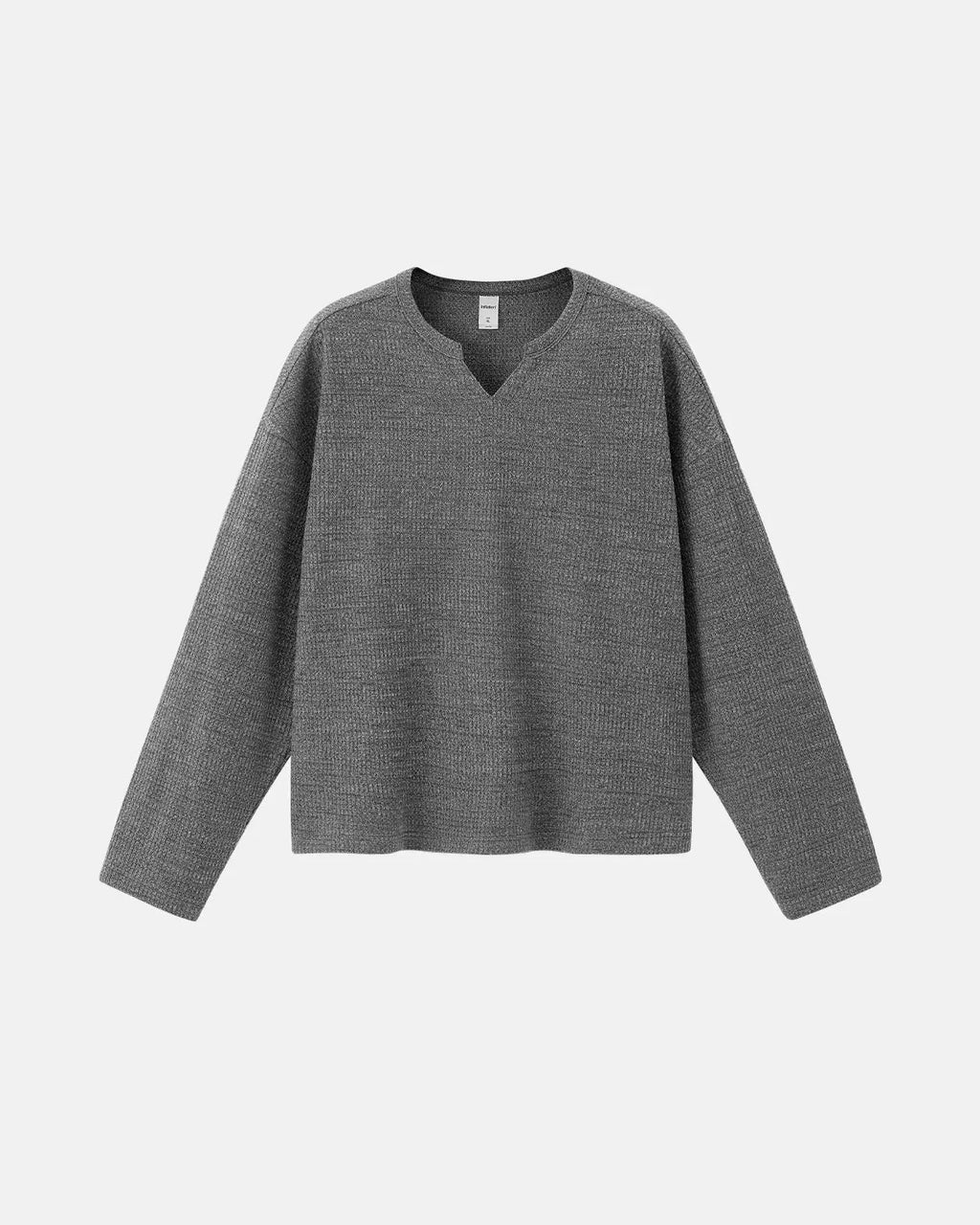 V-neck Long Sleeve Waffle Tees | Flation Streetwear