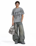 Distressed Graphic Waffle Tee | Flation Streetwear
