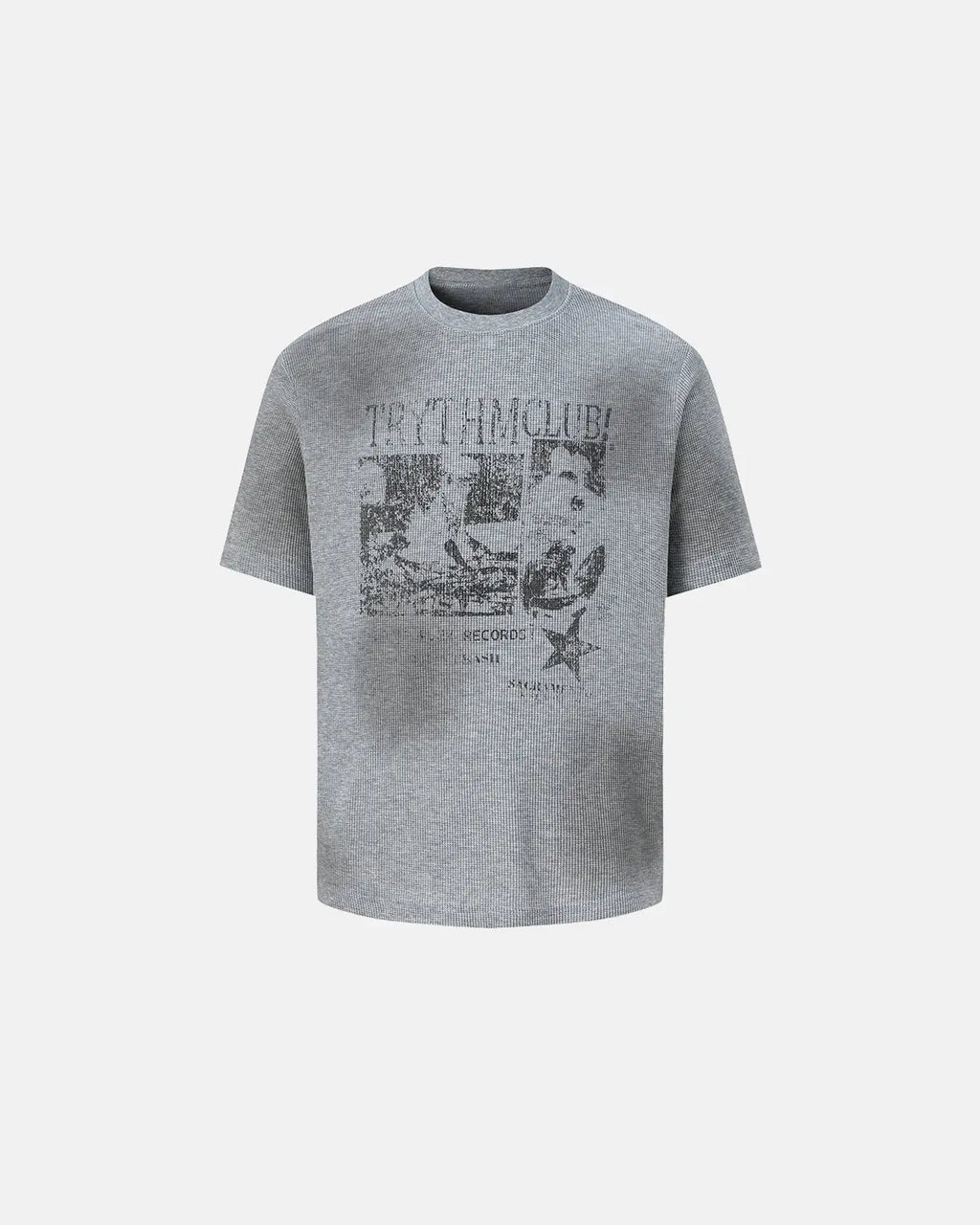 Distressed Graphic Waffle Tee | Flation Streetwear