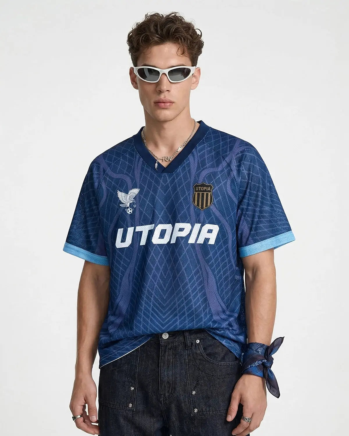 Geometric Pattern Mesh Jersey | Flation Streetwear