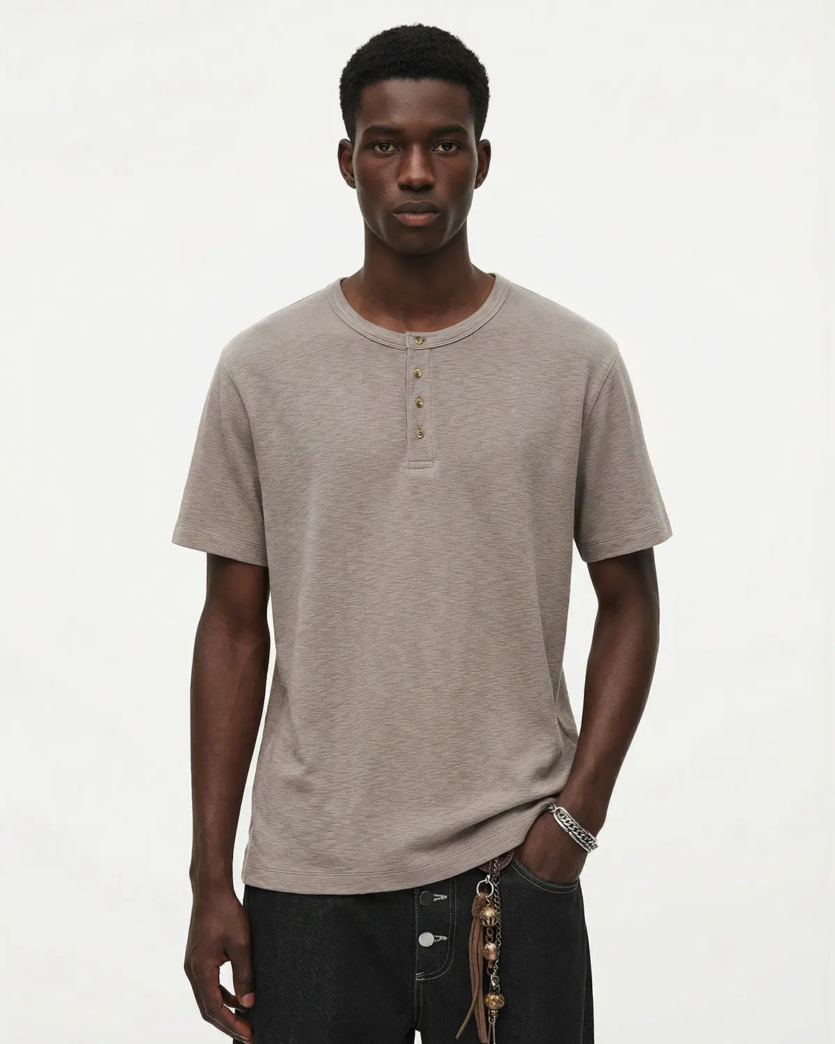 Old Money Relaxed Henley T-Shirt | Flation Streetwear