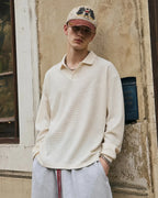 Waffle Long Sleeve Polo Shirts | Flation Streetwear