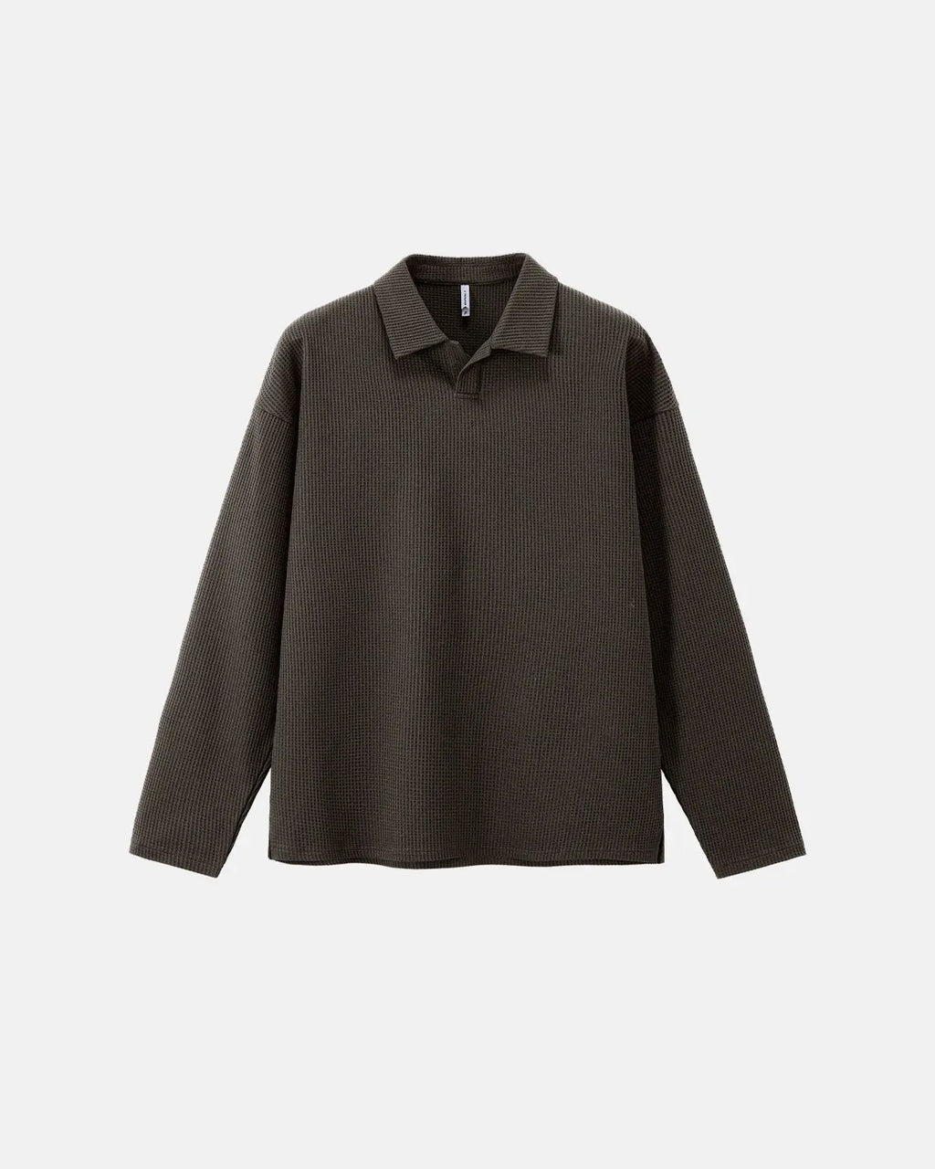 Waffle Long Sleeve Polo Shirts | Flation Streetwear