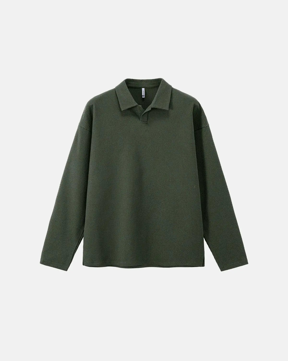 Waffle Long Sleeve Polo Shirts | Flation Streetwear