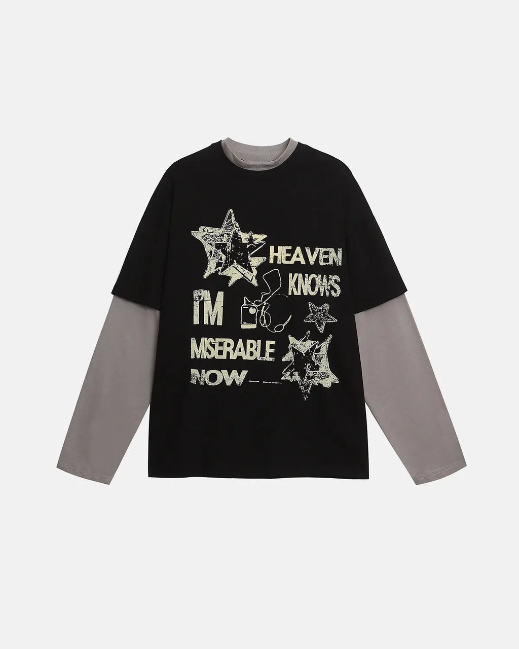 Vintage Layered Graphic Long Sleeve T-shirt | Flation Streetwear