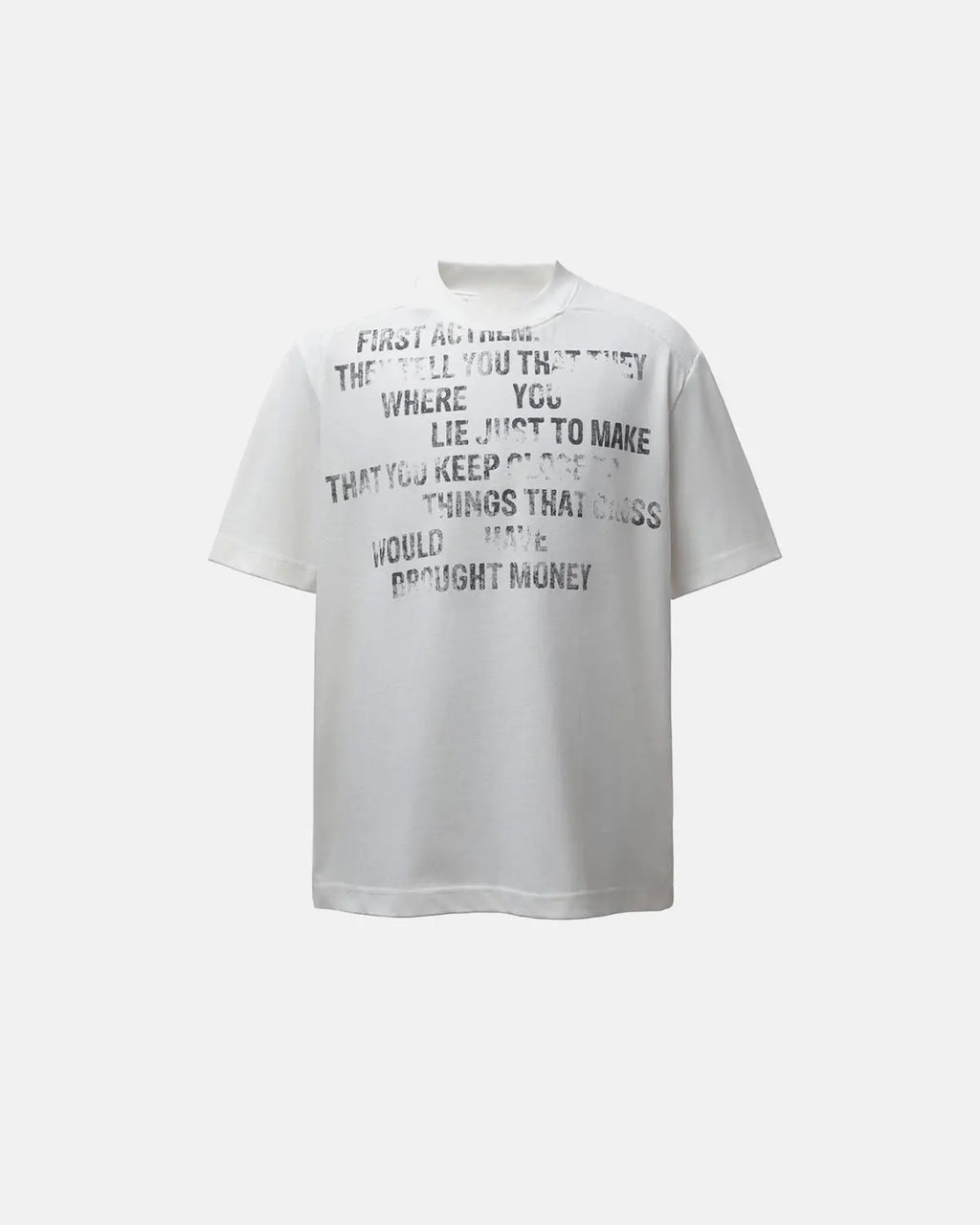 Mock Neck Distressed Graphic T-Shirt | Flation Streetwear