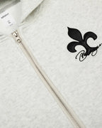 Cross PU Patch Embroidery Zip Up Hoodies | Flation Streetwear