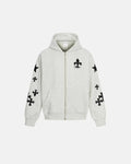 Cross PU Patch Embroidery Zip Up Hoodies | Flation Streetwear