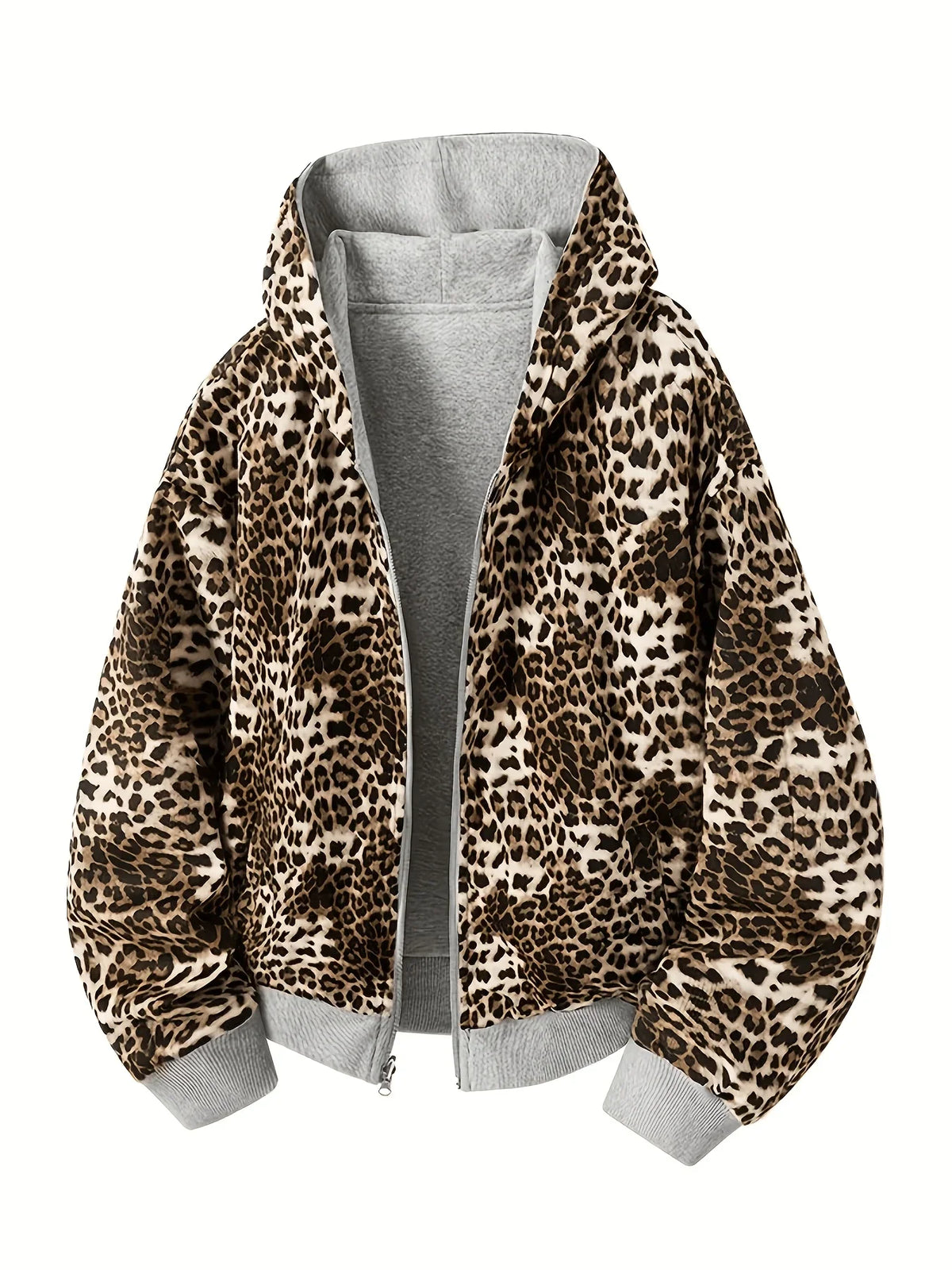 Flation Streetwear Zip-Up Leopard