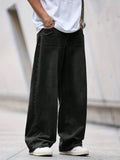 Flation Street Style Loose Denim Jeans Black